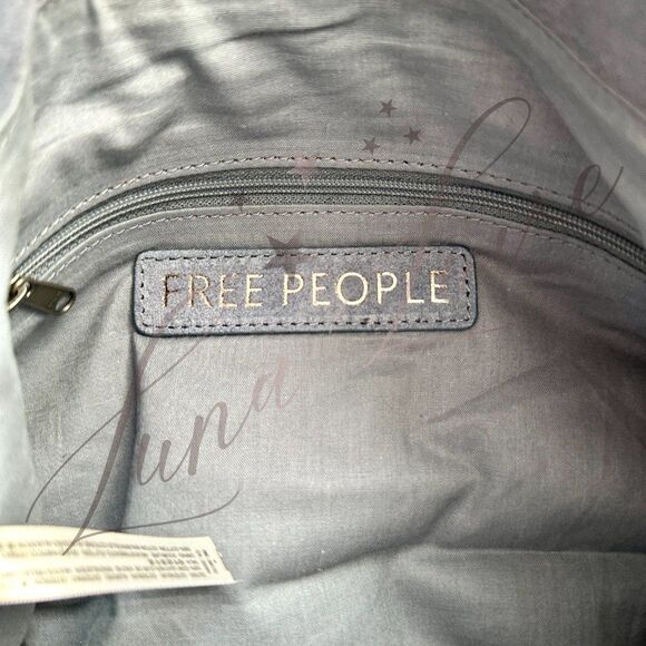 FREE PEOPLE Sage Suede Bucket Bag In Slate NWT - Picture 8 of 9